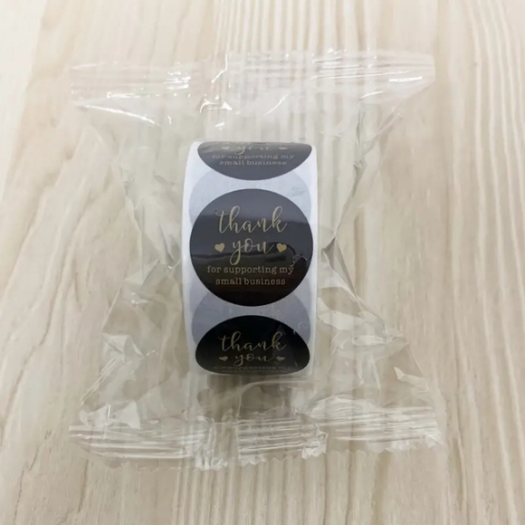 Black Thank You For Supporting My Small Business Stickers Letter 500pcs/roll 1in - Picture 3 of 3